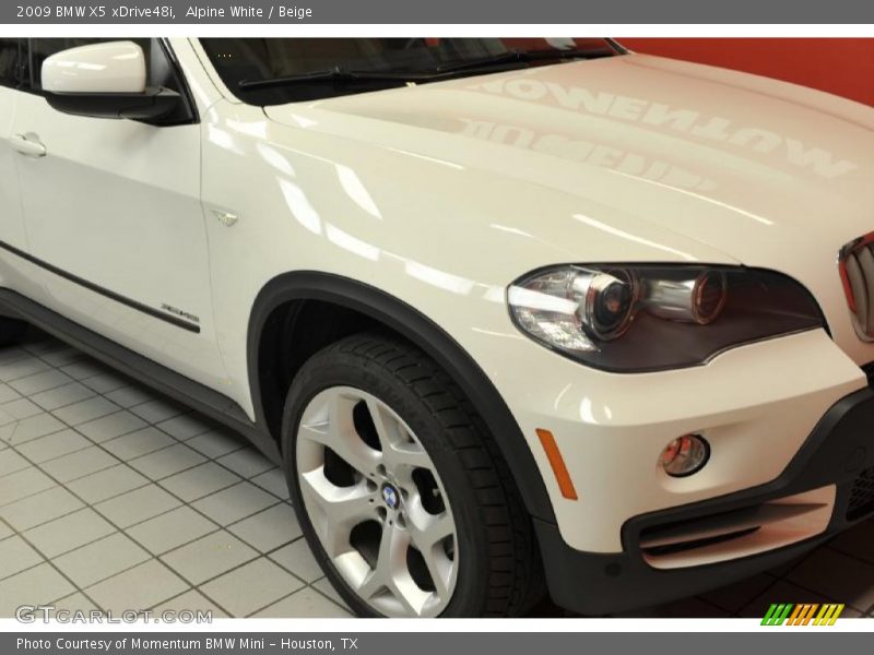 Alpine White / Beige 2009 BMW X5 xDrive48i