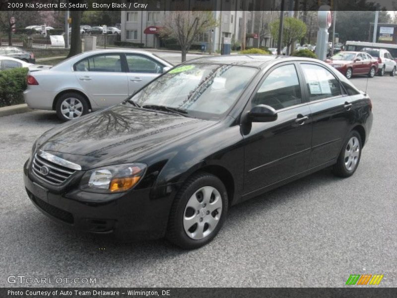 Ebony Black / Gray 2009 Kia Spectra EX Sedan