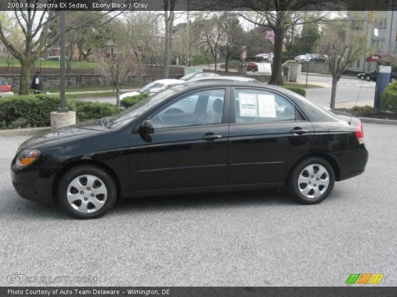 Ebony Black / Gray 2009 Kia Spectra EX Sedan