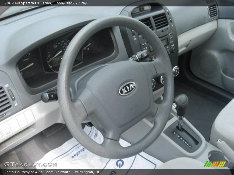 Ebony Black / Gray 2009 Kia Spectra EX Sedan