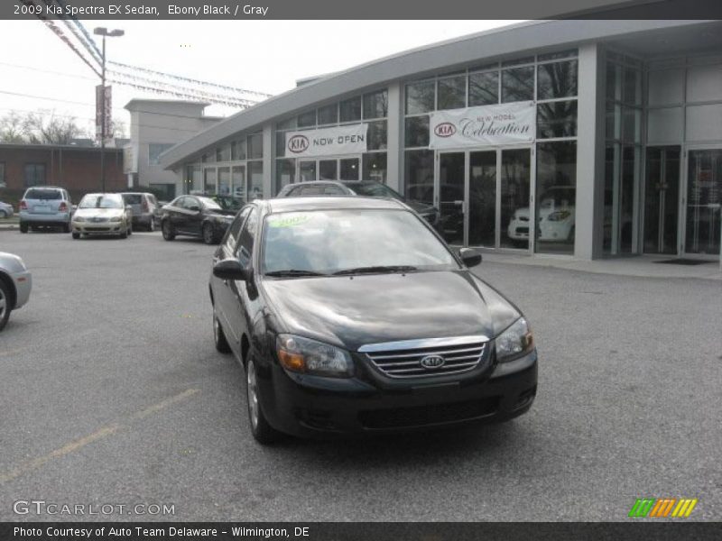 Ebony Black / Gray 2009 Kia Spectra EX Sedan