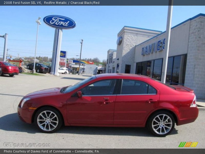 Redfire Metallic / Charcoal Black/Red 2008 Ford Fusion SEL V6