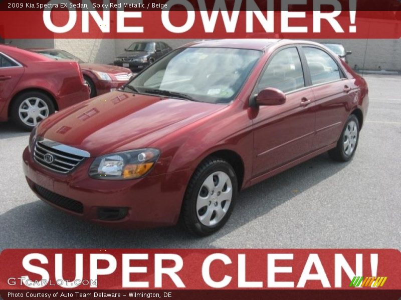 Spicy Red Metallic / Beige 2009 Kia Spectra EX Sedan