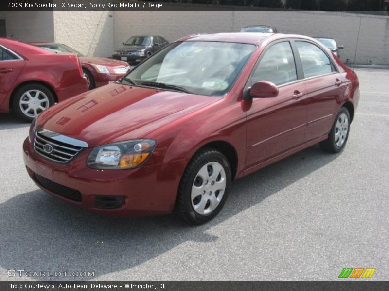 Spicy Red Metallic / Beige 2009 Kia Spectra EX Sedan