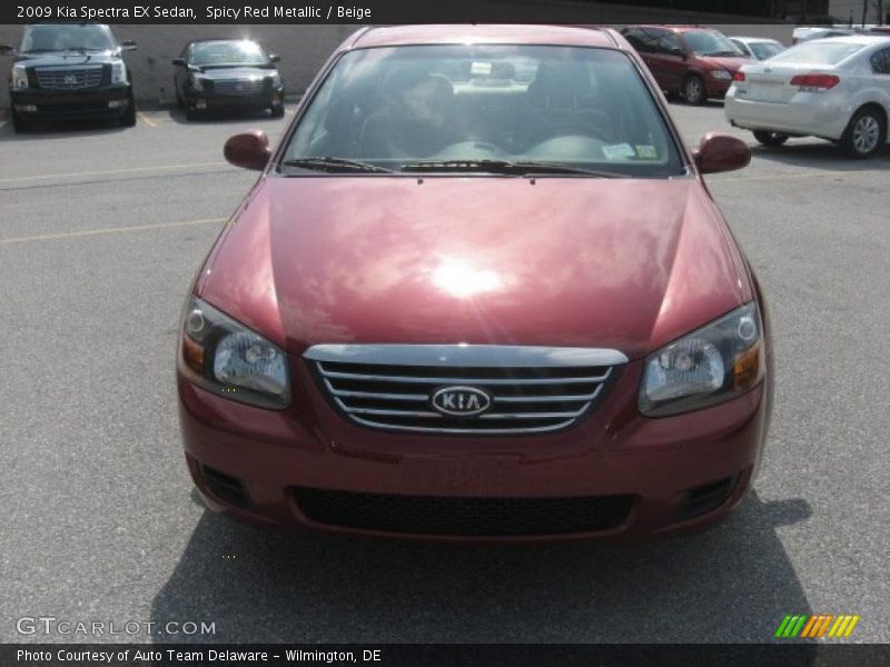 Spicy Red Metallic / Beige 2009 Kia Spectra EX Sedan
