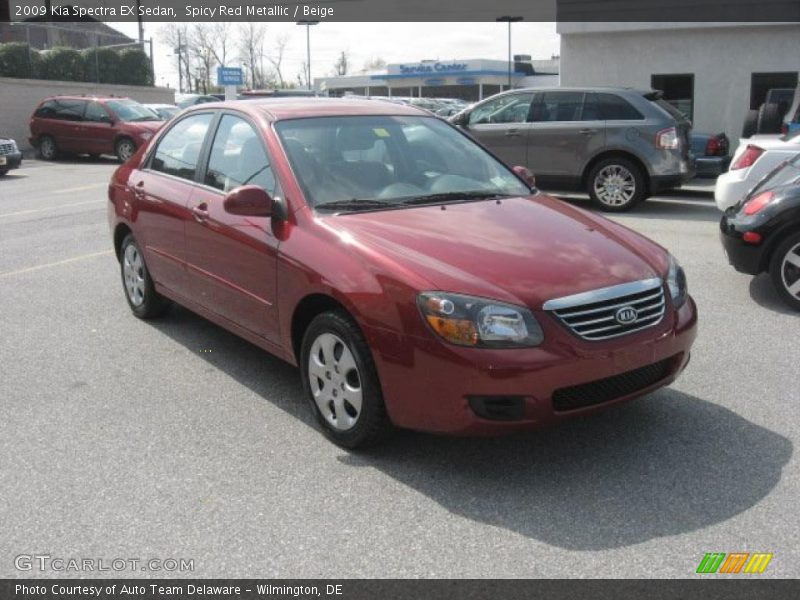 Spicy Red Metallic / Beige 2009 Kia Spectra EX Sedan