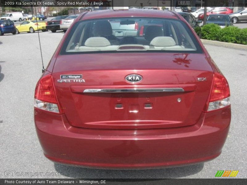 Spicy Red Metallic / Beige 2009 Kia Spectra EX Sedan