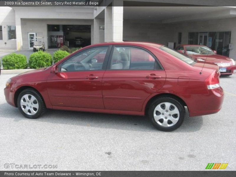 Spicy Red Metallic / Beige 2009 Kia Spectra EX Sedan