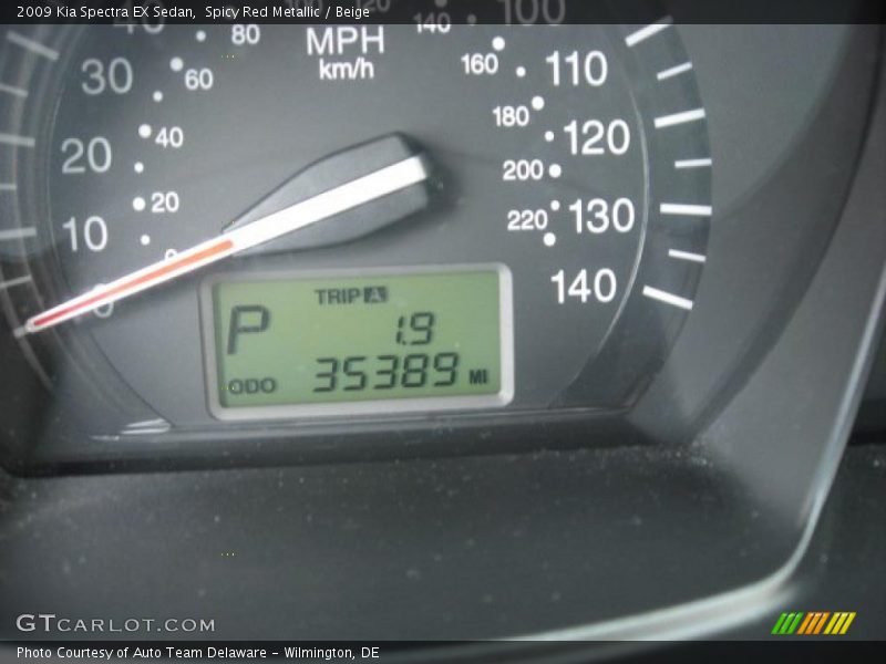 Spicy Red Metallic / Beige 2009 Kia Spectra EX Sedan