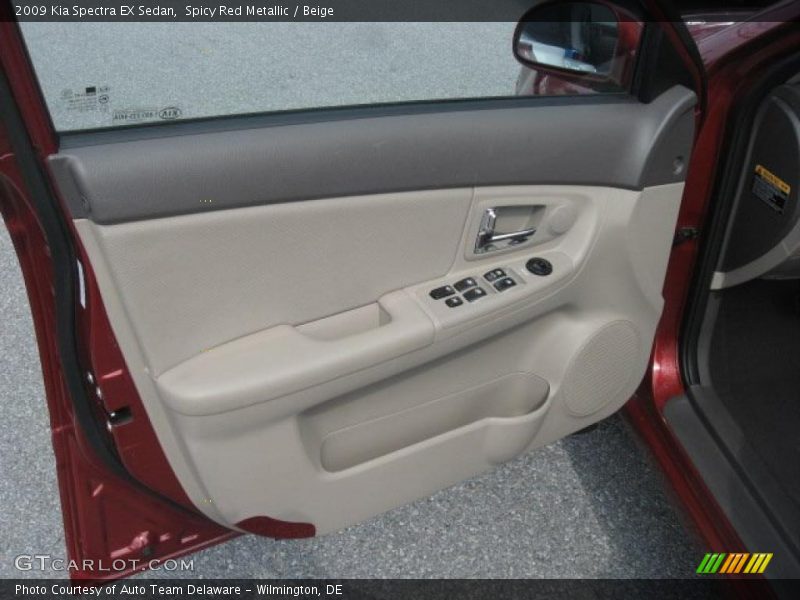 Spicy Red Metallic / Beige 2009 Kia Spectra EX Sedan