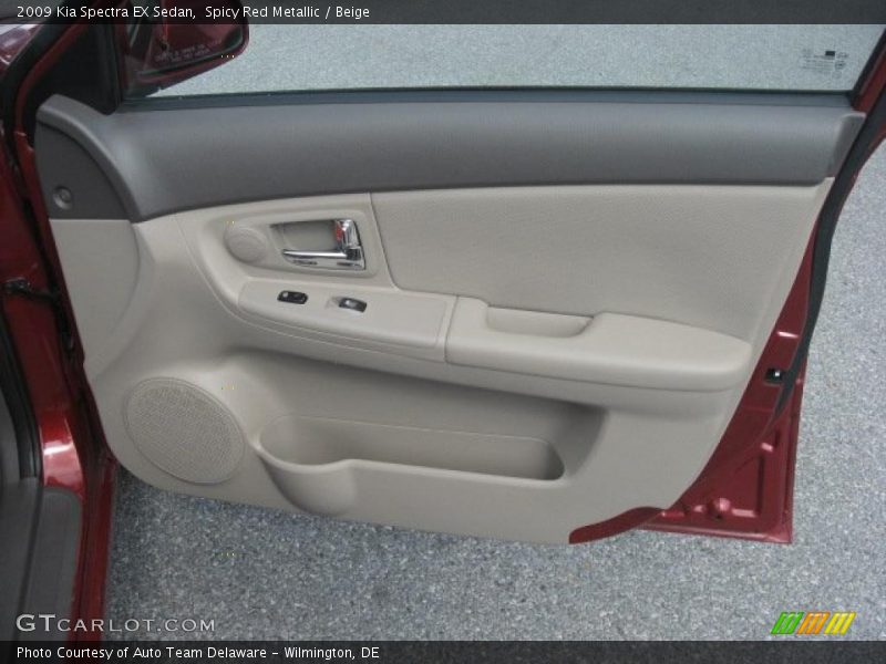 Spicy Red Metallic / Beige 2009 Kia Spectra EX Sedan