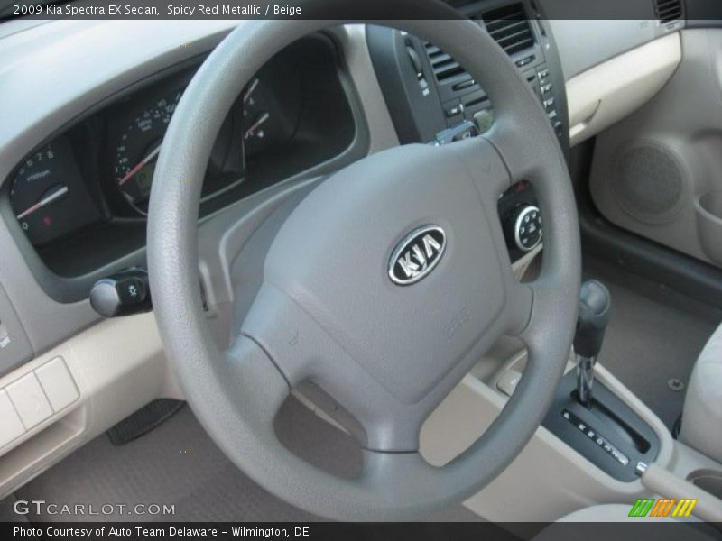 Spicy Red Metallic / Beige 2009 Kia Spectra EX Sedan
