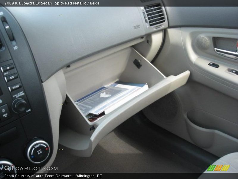 Spicy Red Metallic / Beige 2009 Kia Spectra EX Sedan