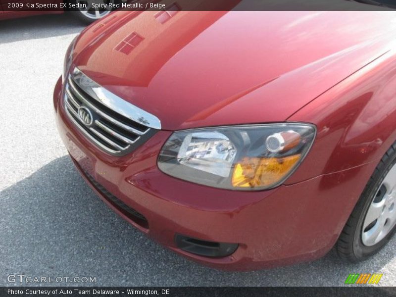 Spicy Red Metallic / Beige 2009 Kia Spectra EX Sedan