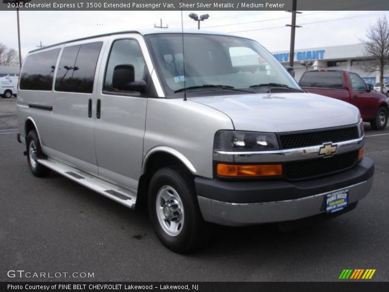 Sheer Silver Metallic / Medium Pewter 2010 Chevrolet Express LT 3500 Extended Passenger Van