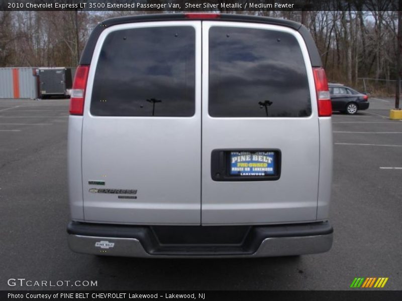Sheer Silver Metallic / Medium Pewter 2010 Chevrolet Express LT 3500 Extended Passenger Van