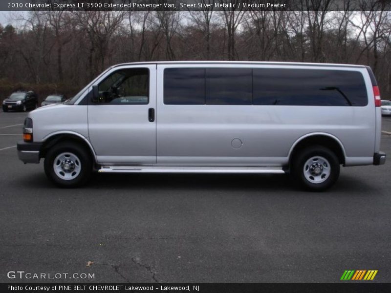 Sheer Silver Metallic / Medium Pewter 2010 Chevrolet Express LT 3500 Extended Passenger Van