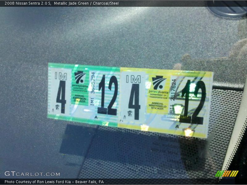 Metallic Jade Green / Charcoal/Steel 2008 Nissan Sentra 2.0 S