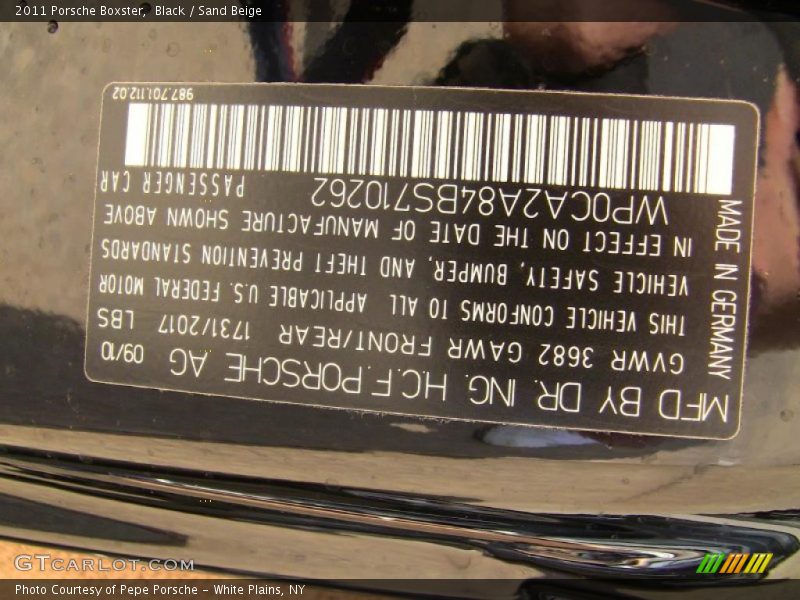 Black / Sand Beige 2011 Porsche Boxster