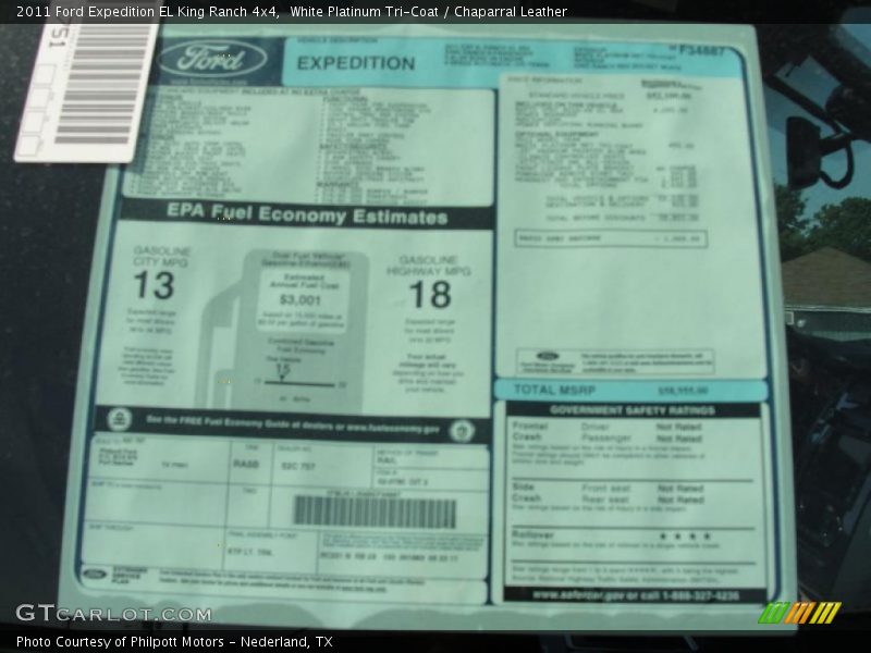  2011 Expedition EL King Ranch 4x4 Window Sticker