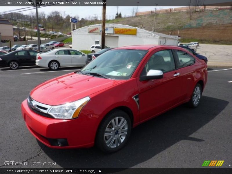 Vermillion Red / Charcoal Black 2008 Ford Focus SE Coupe