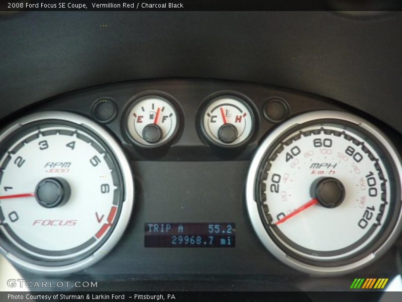 Vermillion Red / Charcoal Black 2008 Ford Focus SE Coupe