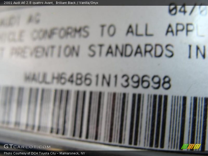 Brilliant Black / Vanilla/Onyx 2001 Audi A6 2.8 quattro Avant