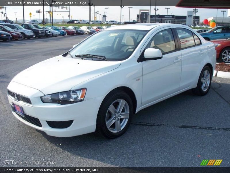 Wicked White / Beige 2008 Mitsubishi Lancer ES