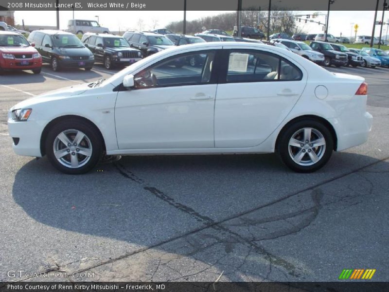 Wicked White / Beige 2008 Mitsubishi Lancer ES