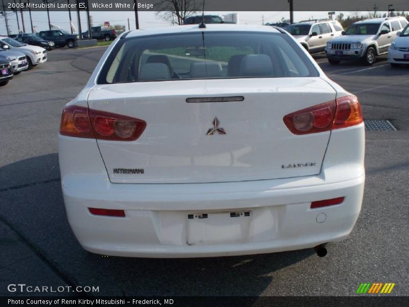 Wicked White / Beige 2008 Mitsubishi Lancer ES