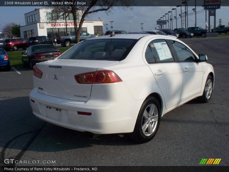 Wicked White / Beige 2008 Mitsubishi Lancer ES