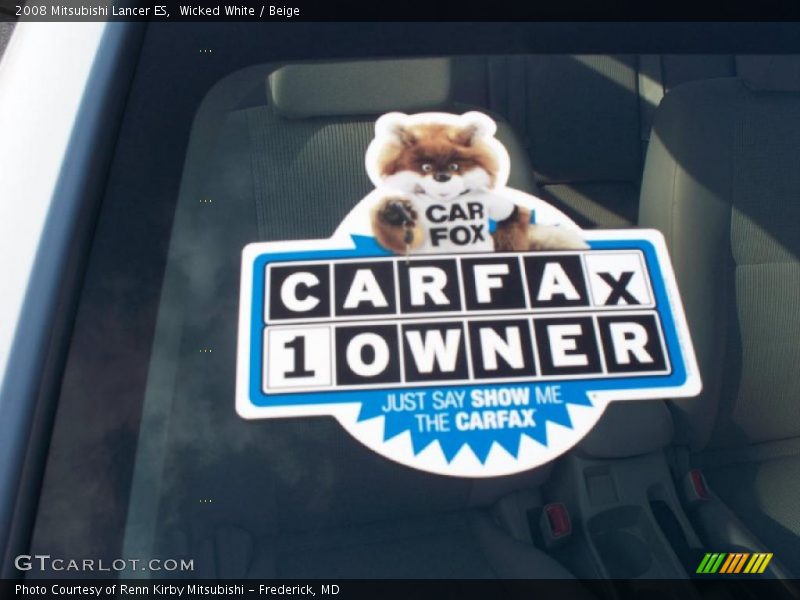 Wicked White / Beige 2008 Mitsubishi Lancer ES