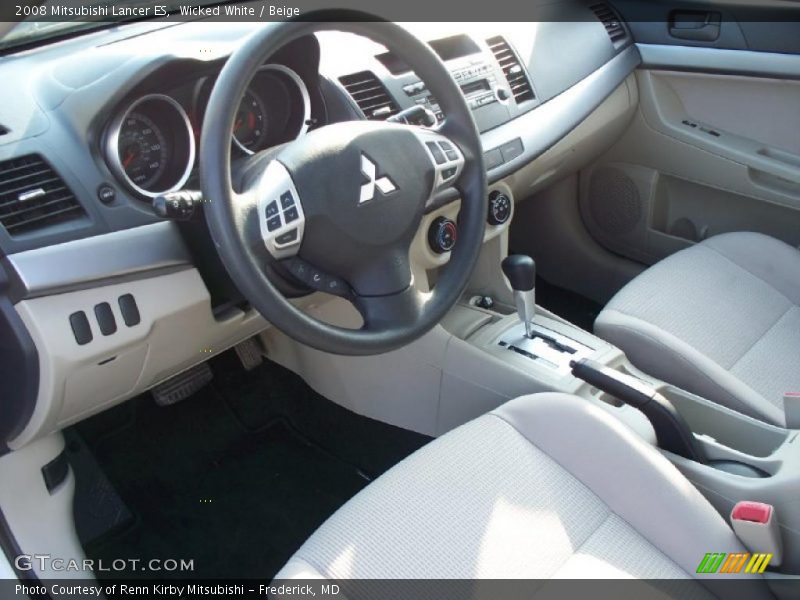 Wicked White / Beige 2008 Mitsubishi Lancer ES