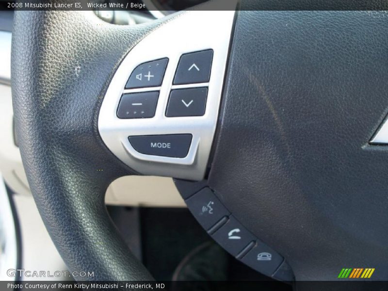 Wicked White / Beige 2008 Mitsubishi Lancer ES
