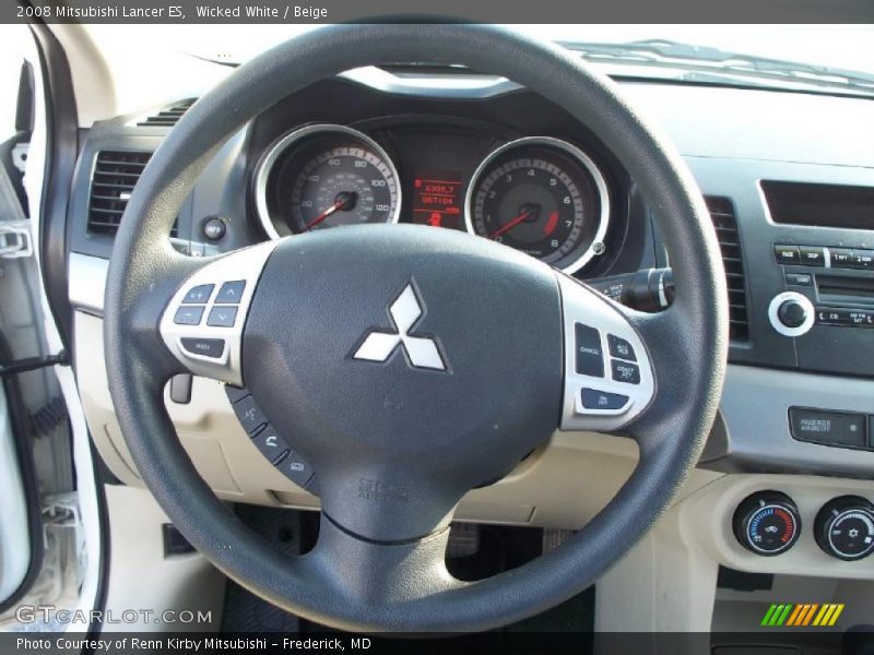 Wicked White / Beige 2008 Mitsubishi Lancer ES