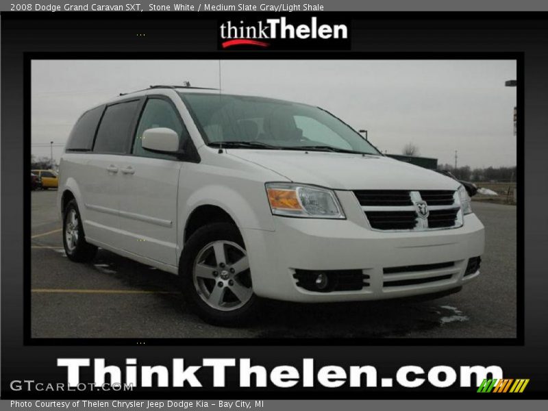 Stone White / Medium Slate Gray/Light Shale 2008 Dodge Grand Caravan SXT