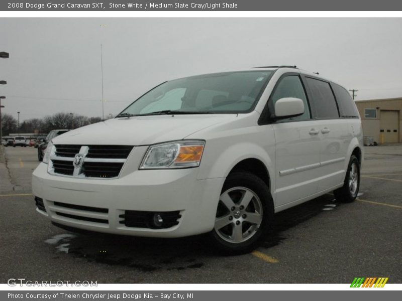 Stone White / Medium Slate Gray/Light Shale 2008 Dodge Grand Caravan SXT