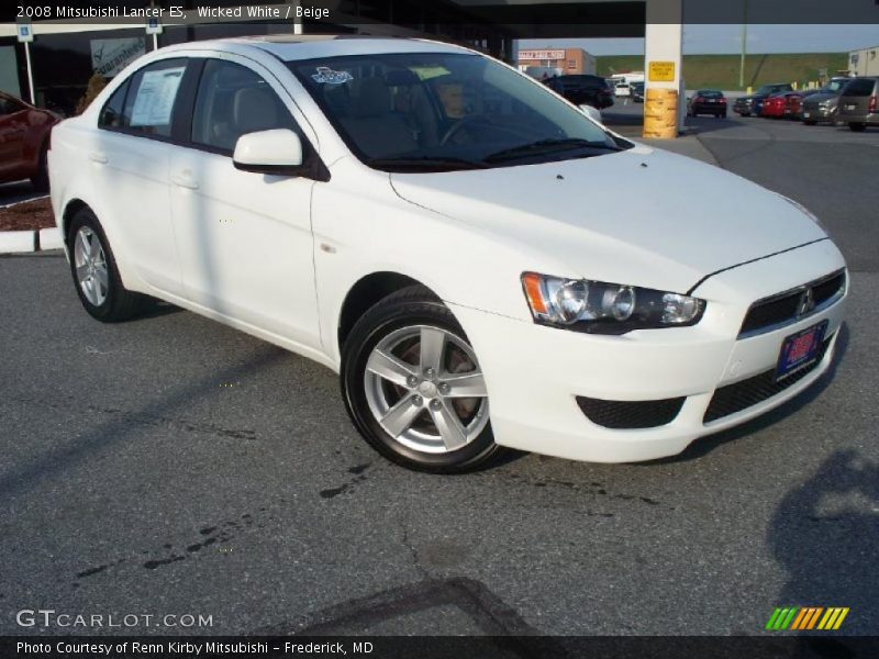 Wicked White / Beige 2008 Mitsubishi Lancer ES
