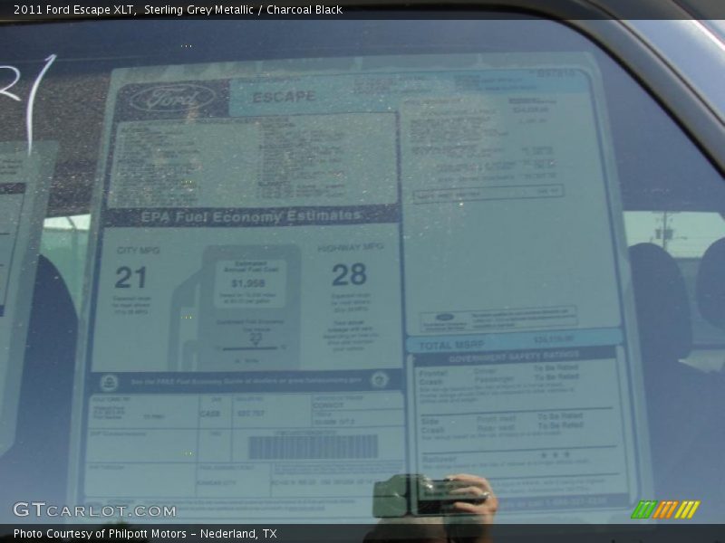Sterling Grey Metallic / Charcoal Black 2011 Ford Escape XLT