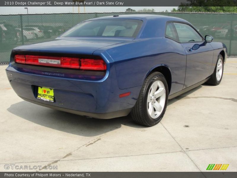 Deep Water Blue Pearl / Dark Slate Gray 2010 Dodge Challenger SE