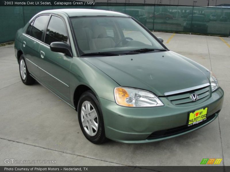 Galapagos Green / Ivory 2003 Honda Civic LX Sedan