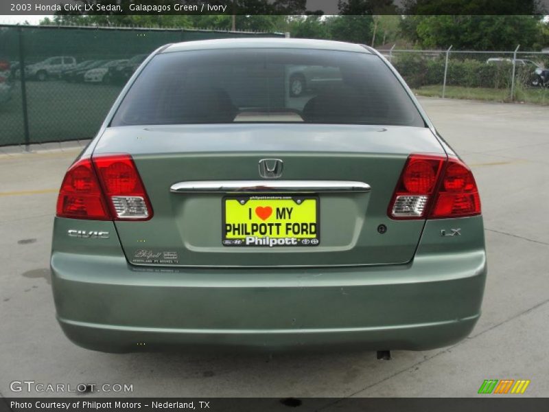 Galapagos Green / Ivory 2003 Honda Civic LX Sedan
