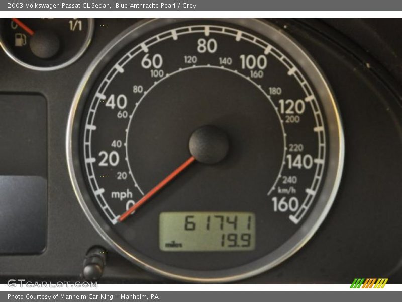 Blue Anthracite Pearl / Grey 2003 Volkswagen Passat GL Sedan