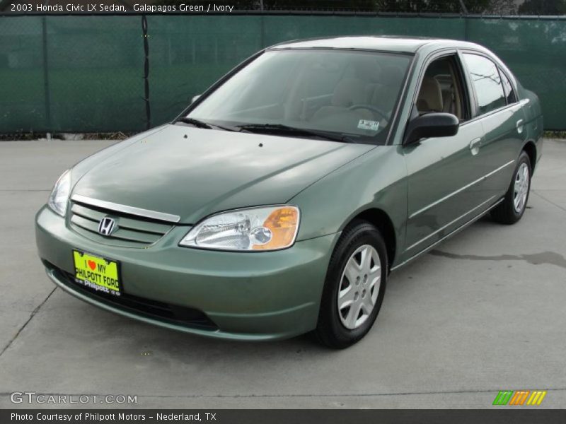 Galapagos Green / Ivory 2003 Honda Civic LX Sedan