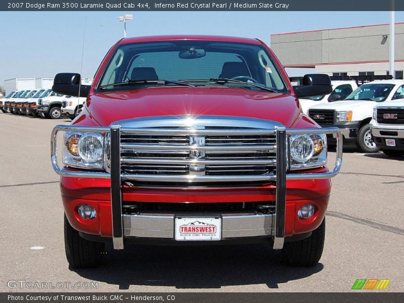 Inferno Red Crystal Pearl / Medium Slate Gray 2007 Dodge Ram 3500 Laramie Quad Cab 4x4