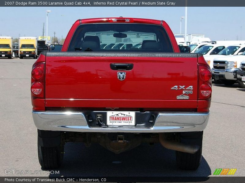 Inferno Red Crystal Pearl / Medium Slate Gray 2007 Dodge Ram 3500 Laramie Quad Cab 4x4