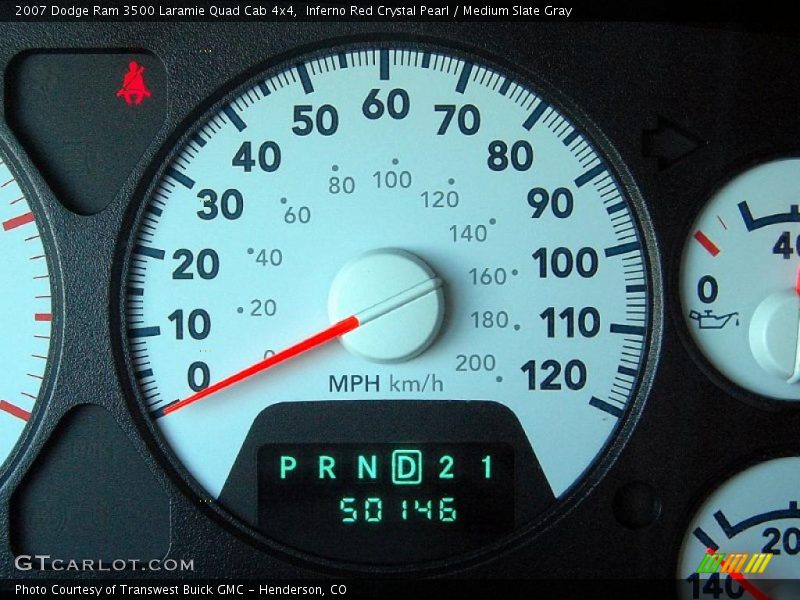 Inferno Red Crystal Pearl / Medium Slate Gray 2007 Dodge Ram 3500 Laramie Quad Cab 4x4