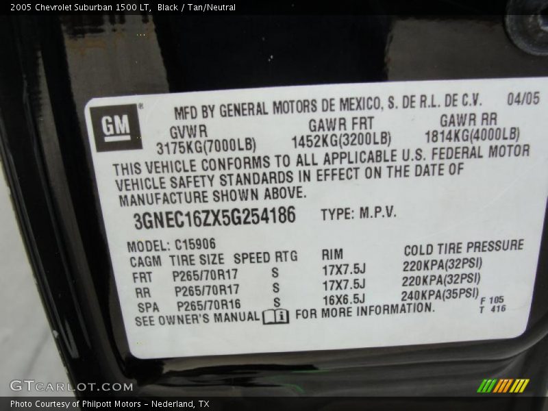 Black / Tan/Neutral 2005 Chevrolet Suburban 1500 LT