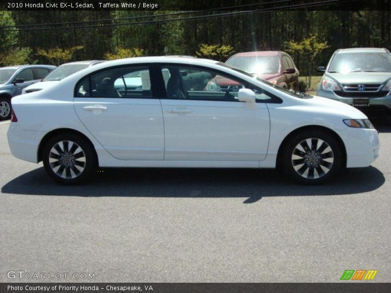 Taffeta White / Beige 2010 Honda Civic EX-L Sedan