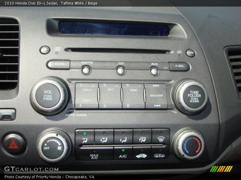 Controls of 2010 Civic EX-L Sedan